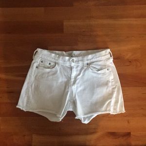 White denim shorts